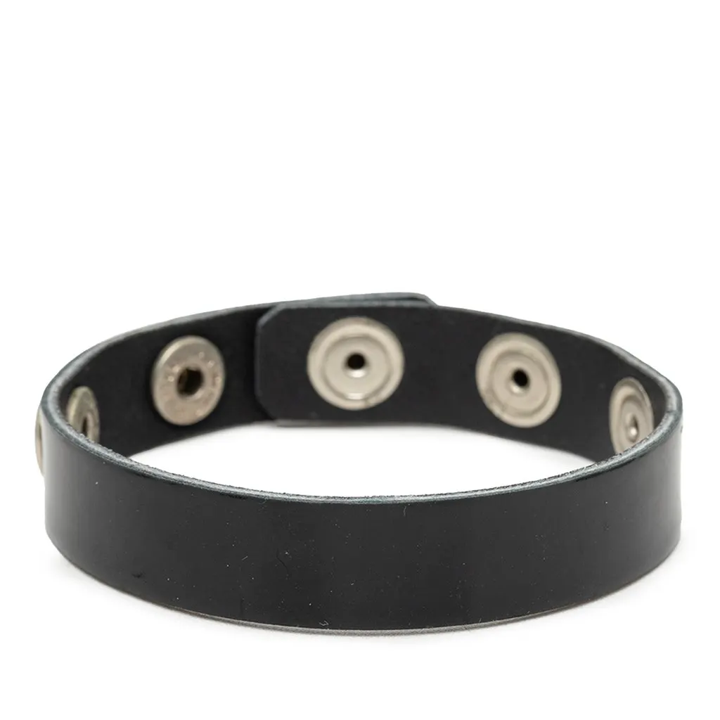 Chanel CC Calfskin Stud Bracelet Black Leather Very good - Back View
