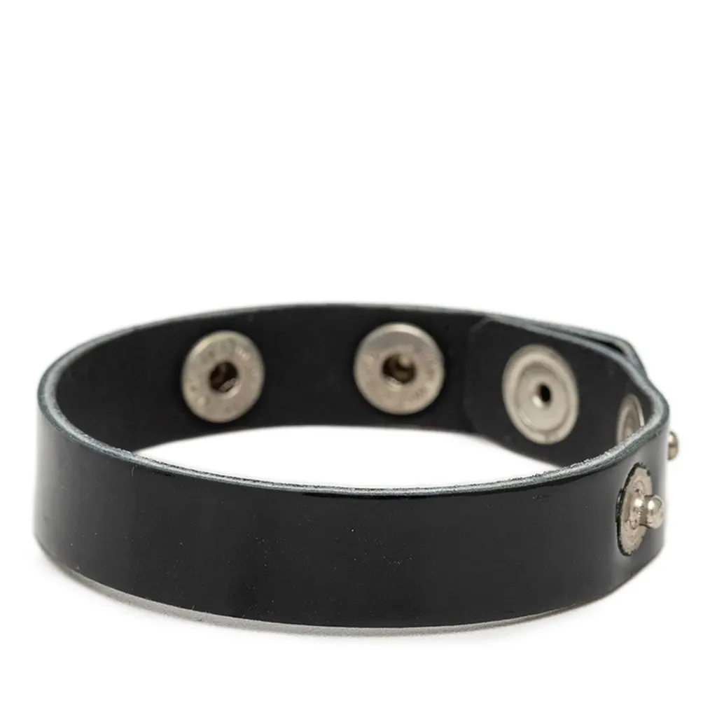 Chanel CC Calfskin Stud Bracelet Black Leather Very good - Inside View