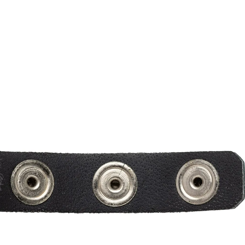 Chanel CC Calfskin Stud Bracelet Black Leather Very good - Model View