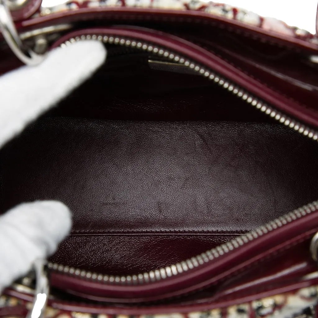 Dior Medium Tweed Cannage Lady Dior Red Tweed Good - Model View