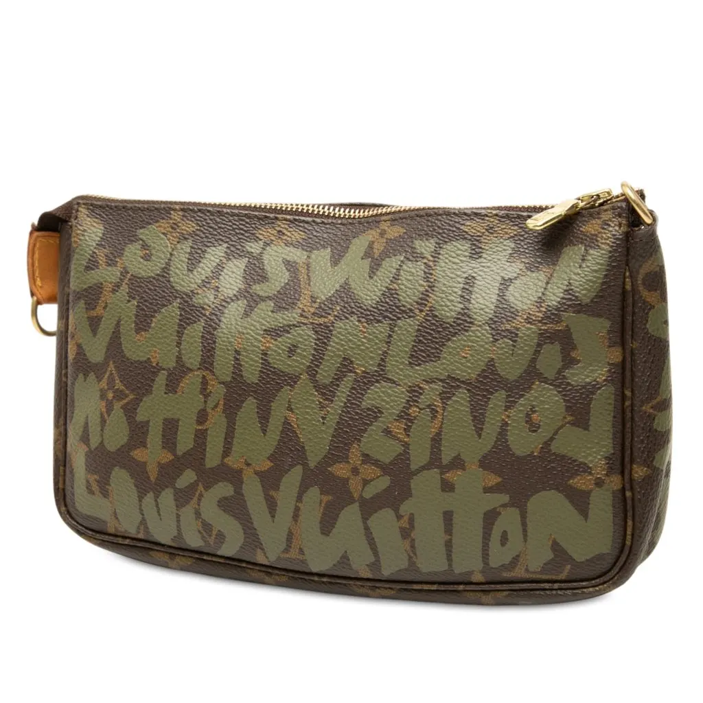 Louis Vuitton Stephen Sprouse Monogram Graffiti Pochette Accessoires Brown Very good - Back View