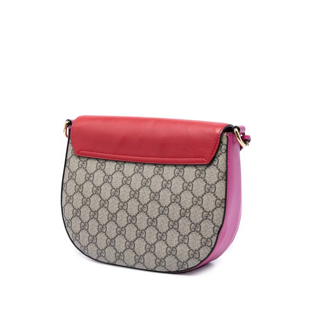 Gucci GG Supreme Web Padlock Crossbody Beige Very good - Back View
