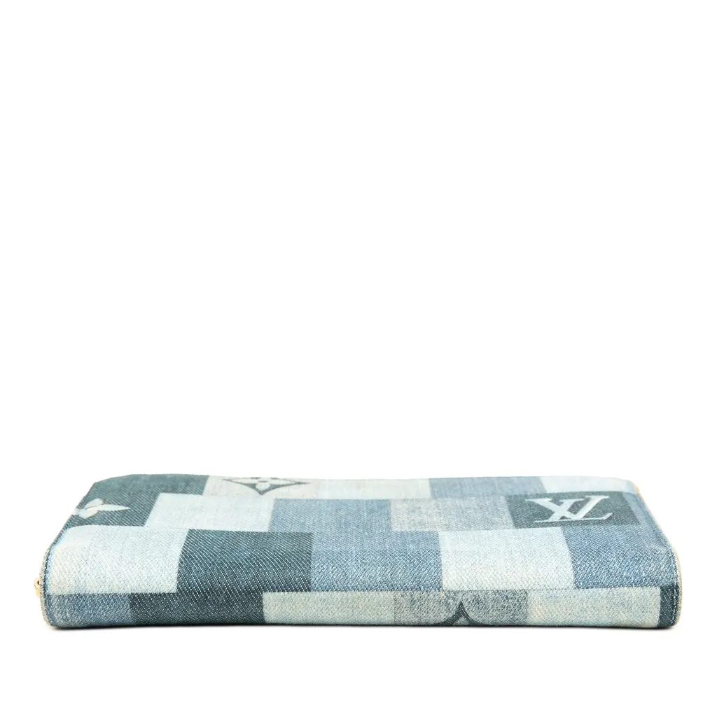 Louis Vuitton Monogram Denim Patchwork Zippy Long Wallet Blue Denim Very good - Inside View
