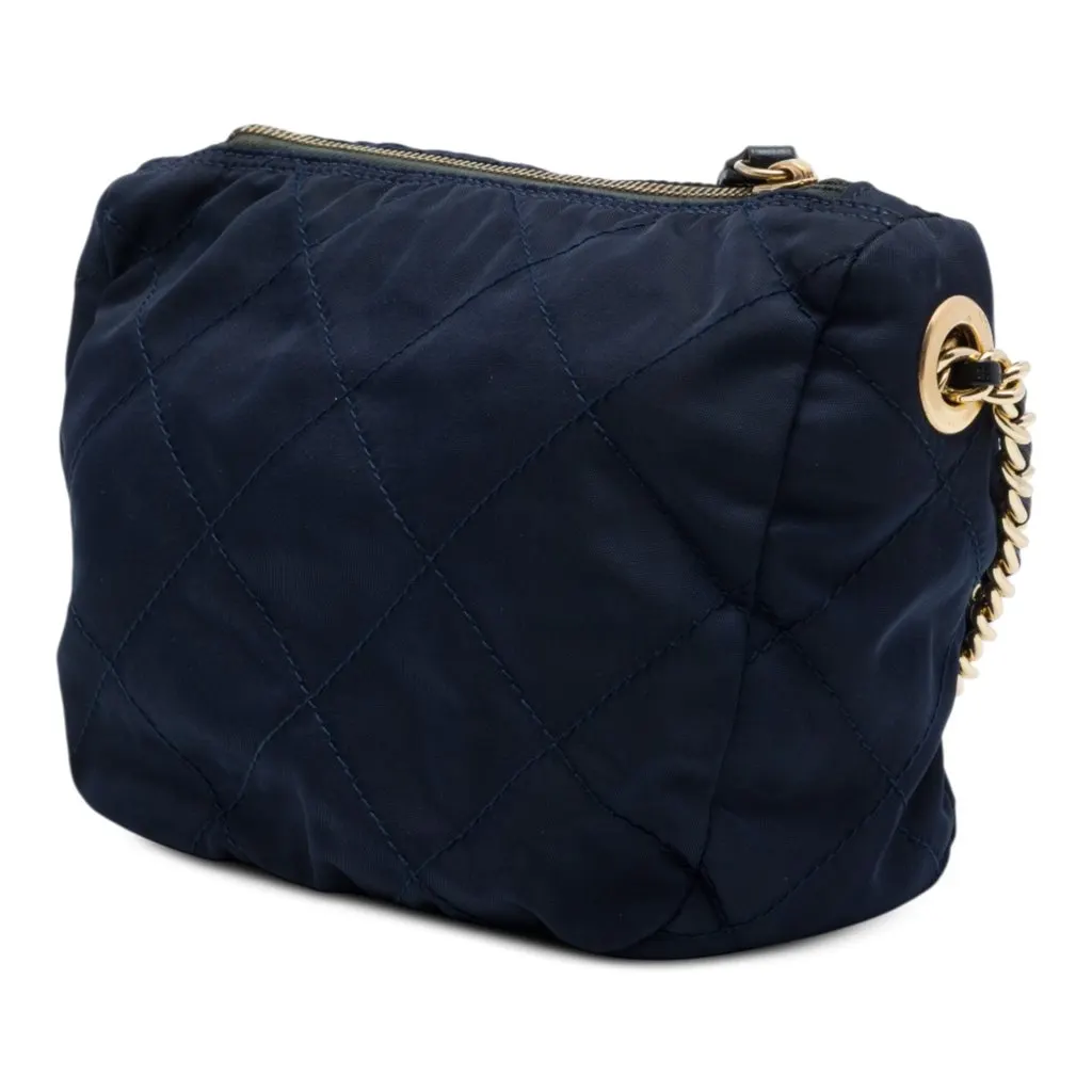 Prada Impuntu Tessuto Chain Crossbody Blue Polyamide Very good - Back View