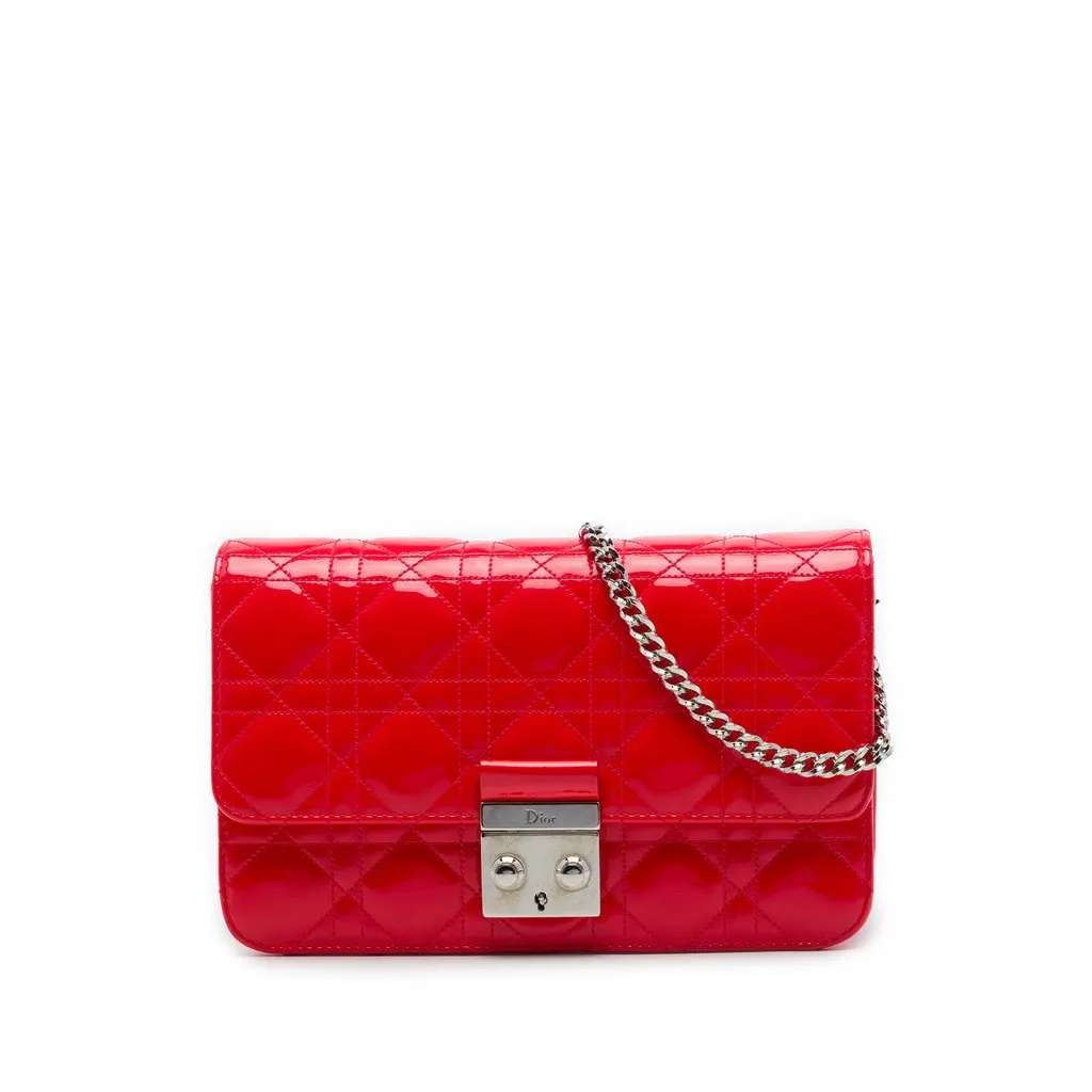 Dior Patent Cannage Miss Dior Promenade Crossbody Red Leather Very good - Front View