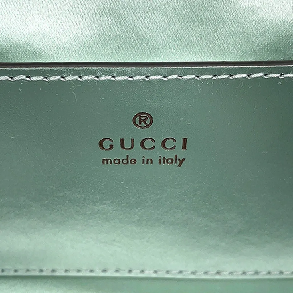 Gucci Mini GG Marmont Matelasse Iridescent Calfskin Flap Crossbody Green Leather Very good - Box View