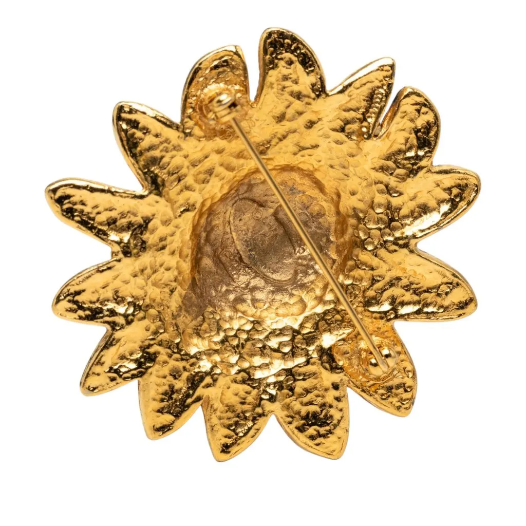 Chanel CC Gold Plated Lion Head Sun Brooch Gold Metal Very good - Inside View