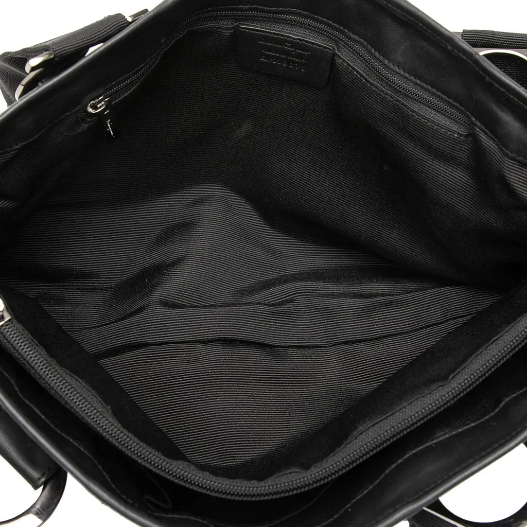 Salvatore Ferragamo Gancini Canvas Tote Black Very good - Model View
