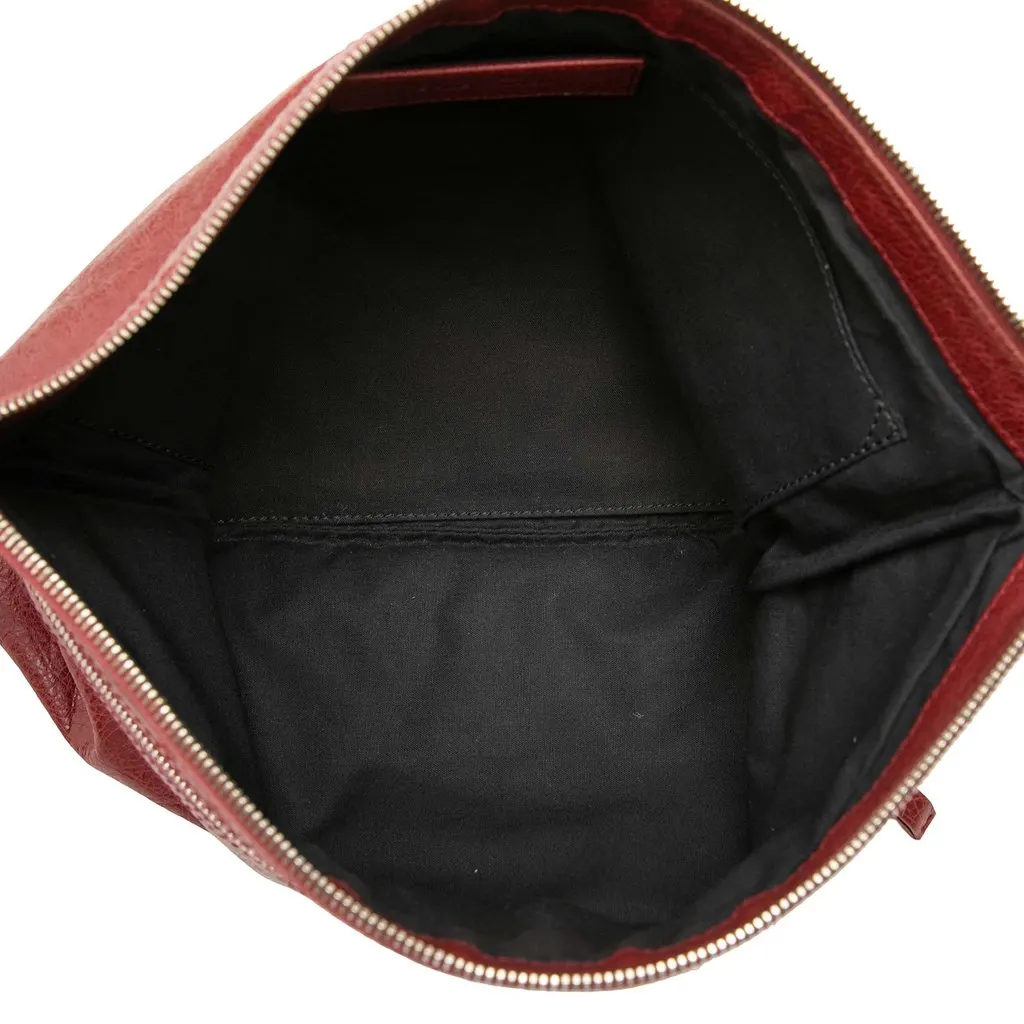Balenciaga Lambskin Motocross Classic Clip Clutch L Red Leather Good - Model View
