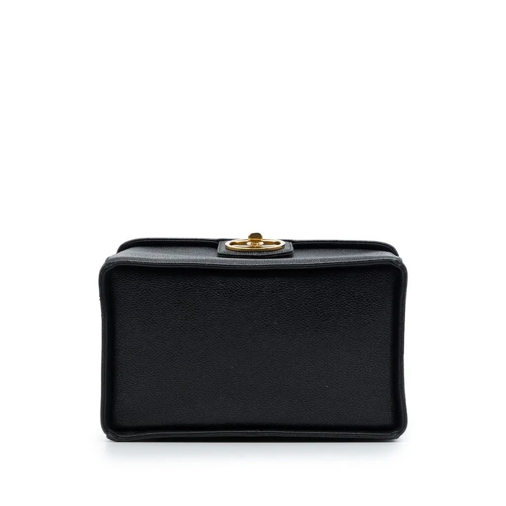 Chanel CC Caviar Vanity Box Case Black Leather Very good - Inside View