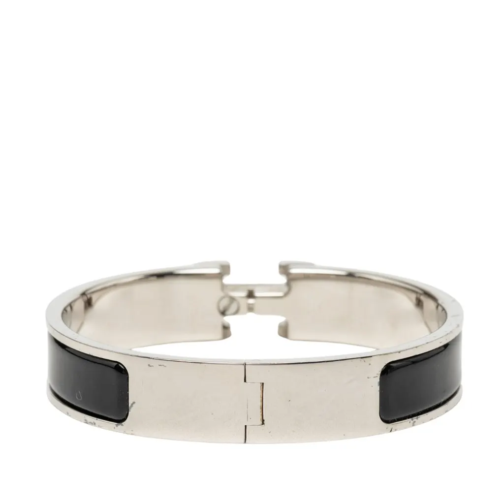 Hermès Narrow Enamel Clic H Bracelet PM Black Very good - Inside View