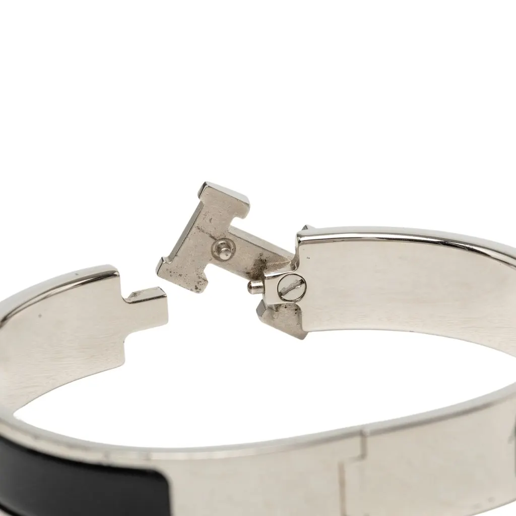 Hermès Narrow Enamel Clic H Bracelet PM Black Very good - Box View
