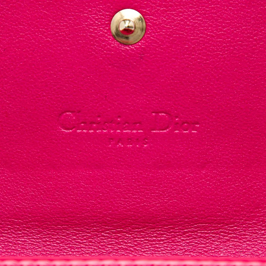 Dior Patent Cannage Lady Dior Wallet On Chain Pink Leather Very good - Box View