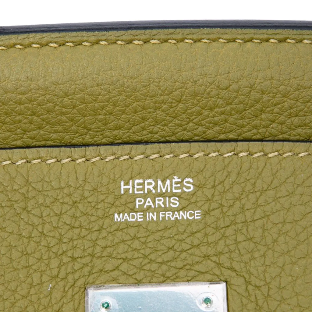 Hermès Clemence Birkin Retourne 30 Green Leather Very good - Box View