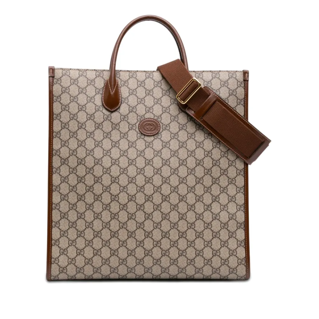 Gucci Medium GG Supreme Interlocking G Tote Beige Very good - Front View