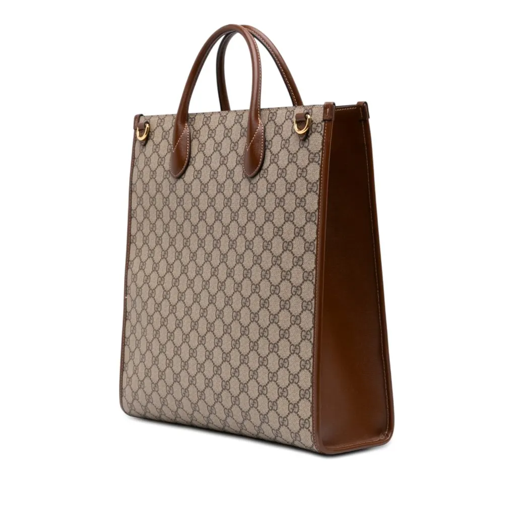 Gucci Medium GG Supreme Interlocking G Tote Beige Very good - Back View
