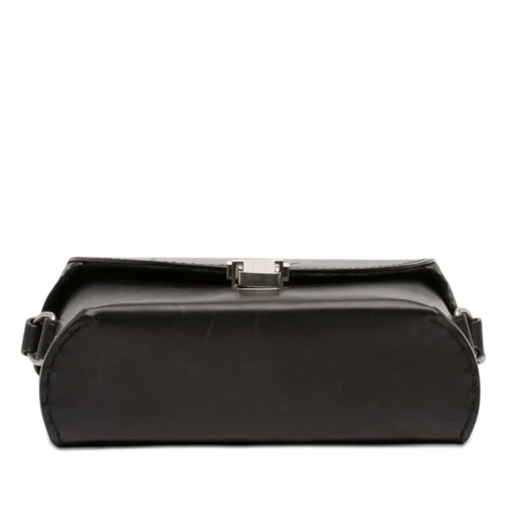 Saint Laurent Leather Tuc Box Crossbody Black Leather Good - Inside View