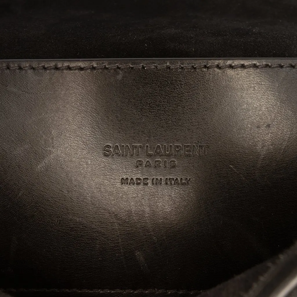 Saint Laurent Leather Tuc Box Crossbody Black Leather Good - Box View