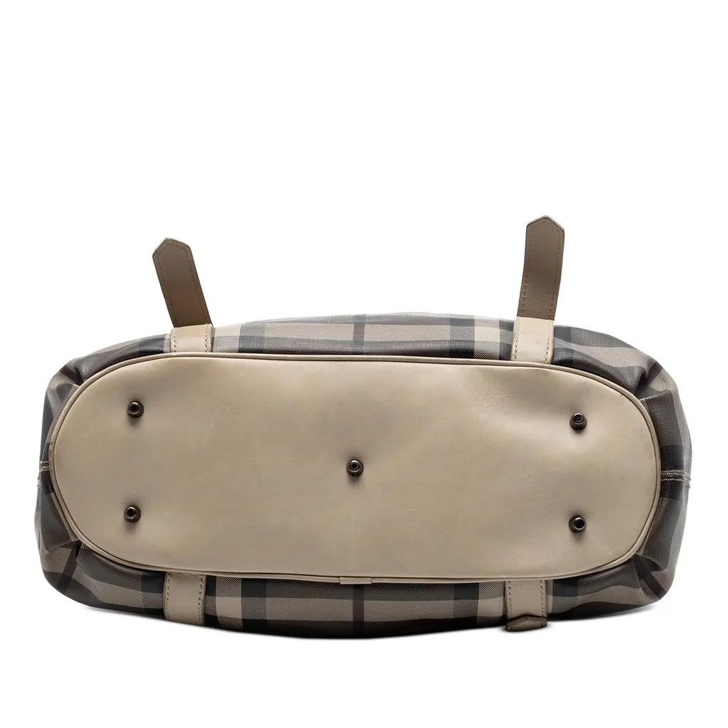 Burberry Smoked Check Coated Canvas Satchel Beige Very good - Inside View
