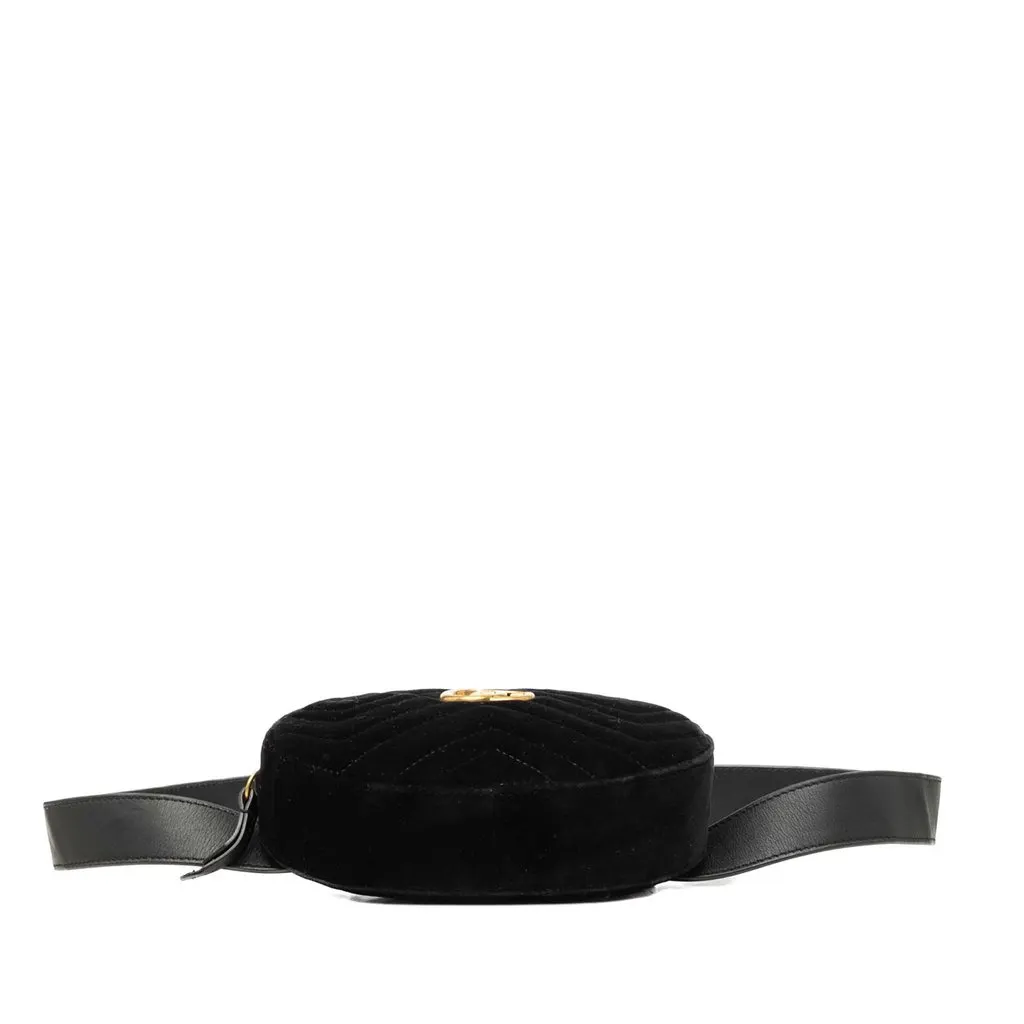 Gucci GG Marmont Matelasse Velvet Belt Bag Black Very good - Inside View