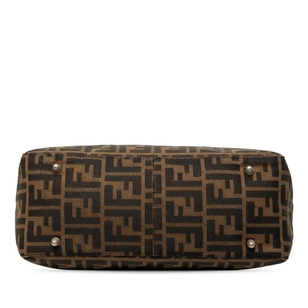 Fendi Small Zucca Canvas Twins Tote Brown Canvas Very good - Inside View