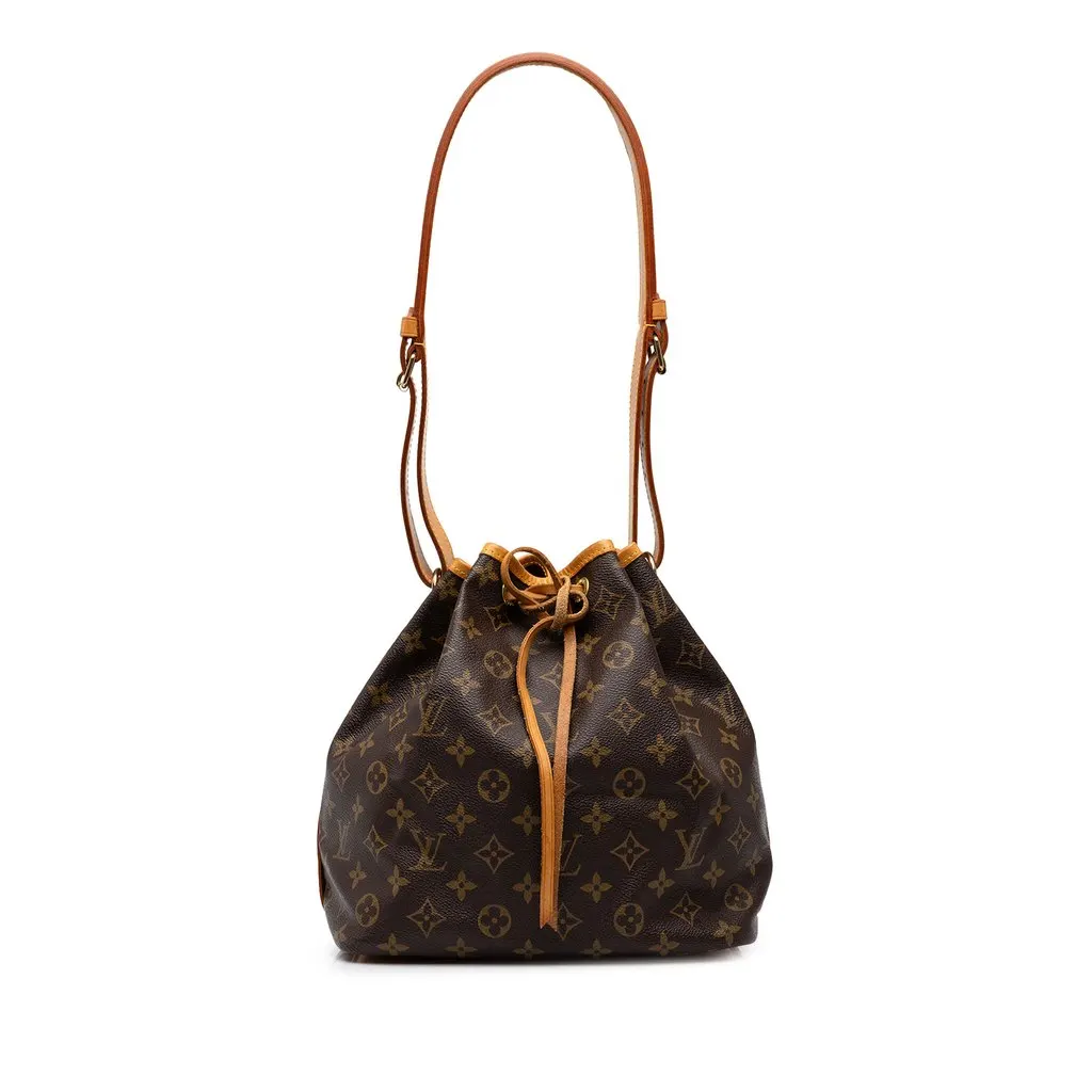 Louis Vuitton Monogram Petit Noe Brown Canvas Good - Front View