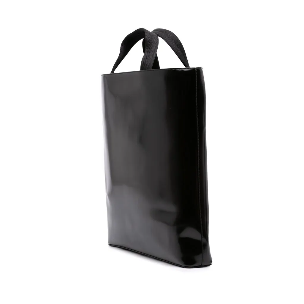 Prada Spazzolato Leather Tote Black Leather Good - Back View