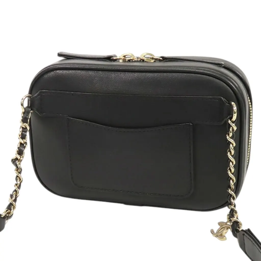 Chanel Lambskin CC Mania Camera Bag Black Leather Very good - Back View