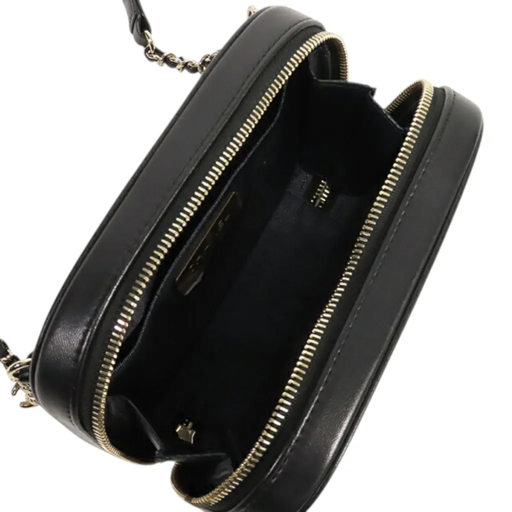 Chanel Lambskin CC Mania Camera Bag Black Leather Very good - Model View
