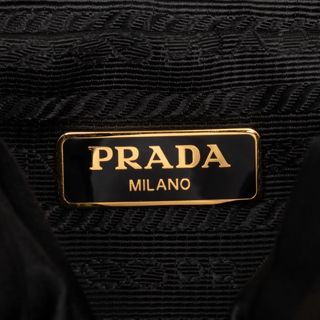 Prada Raso Fiocco Bow Pouch Black Very good - Box View