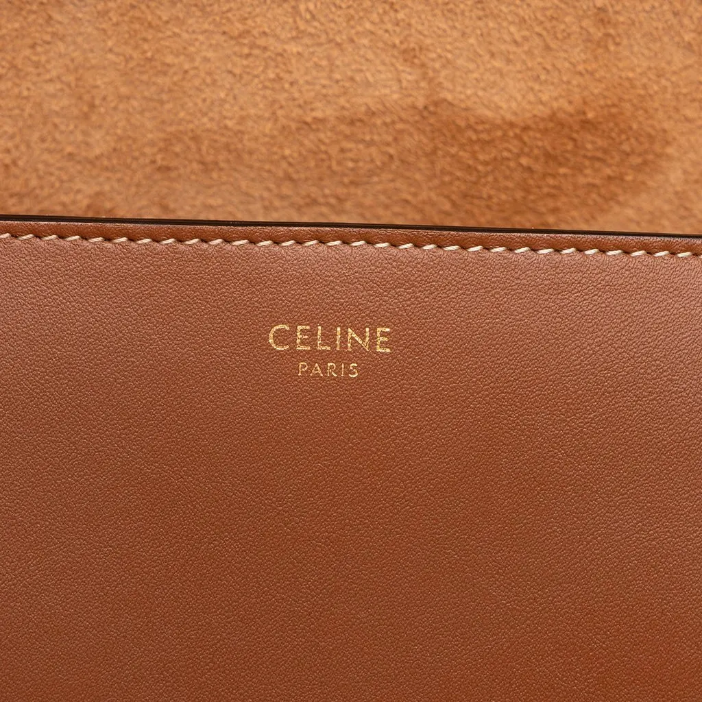 Celine Medium Calfskin Cuir Triomphe Folco Crossbody Brown Leather Very good - Box View