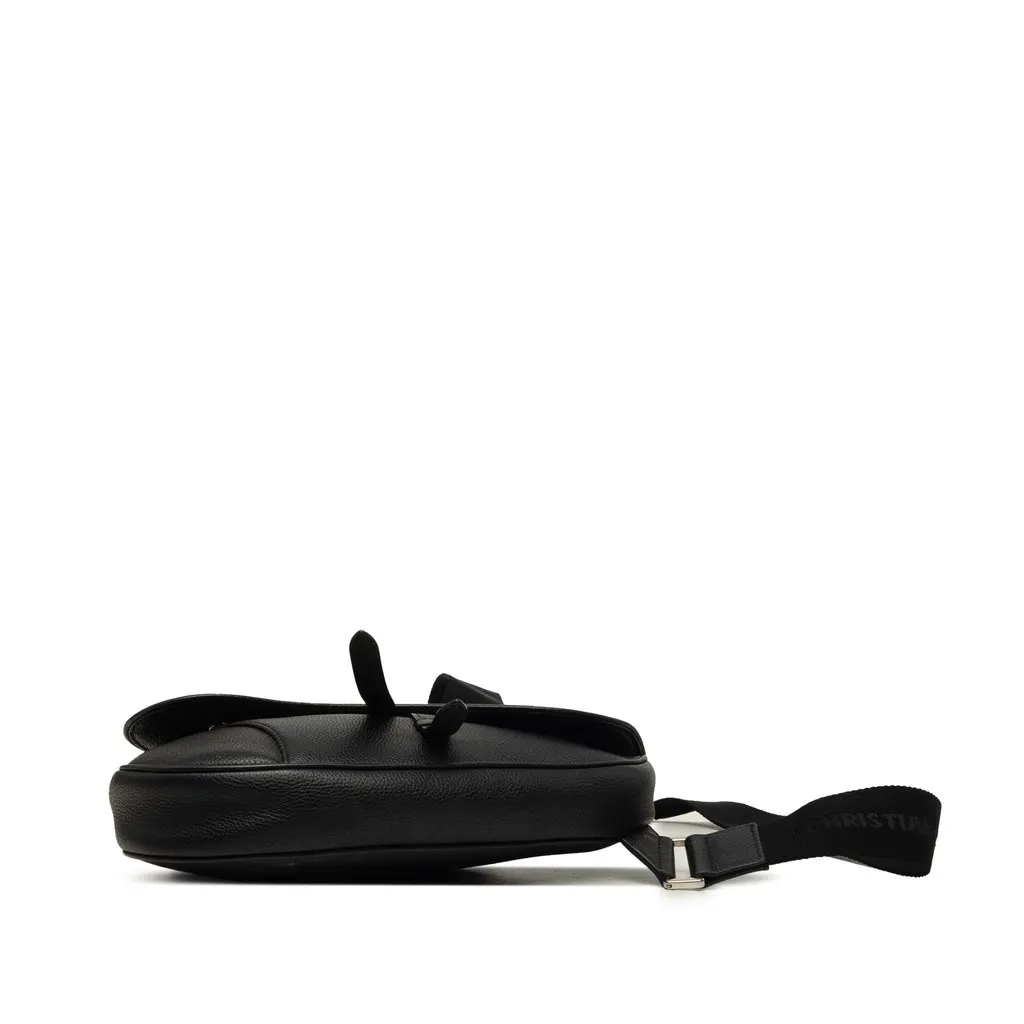 Dior Grained Calfskin Saddle Bag Black Leather Very good - Inside View