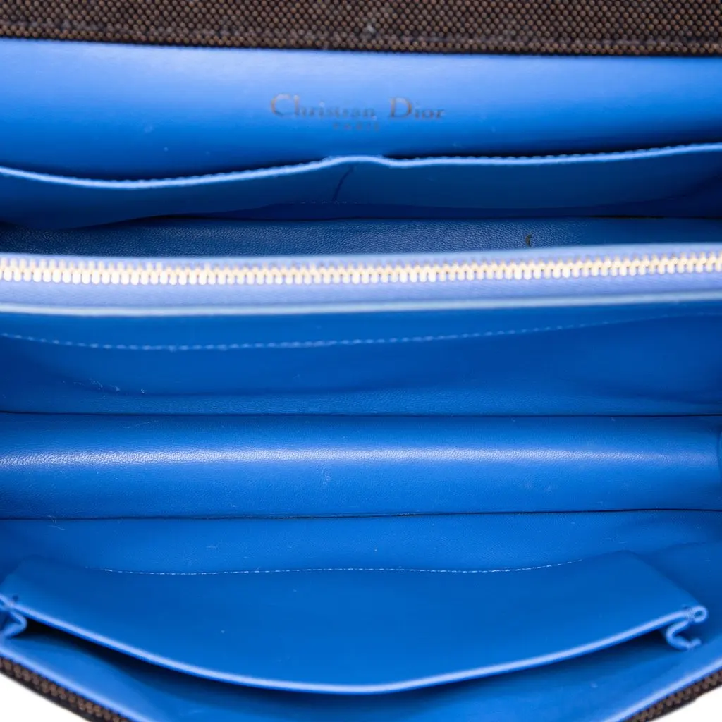 Dior Large Oblique Canvas and Velvet Diorama Flap Blue Very good - Model View