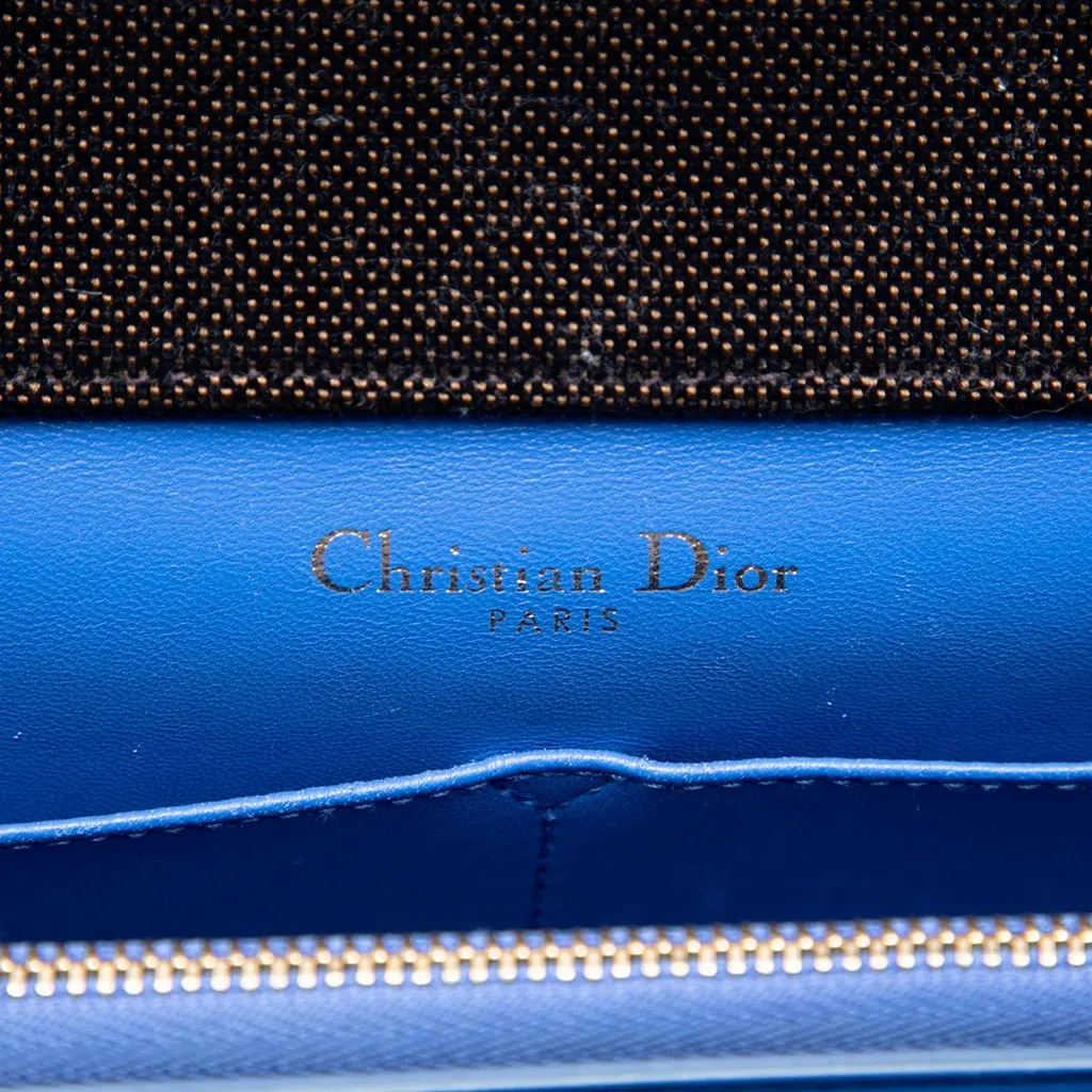 Dior Large Oblique Canvas and Velvet Diorama Flap Blue Very good - Box View