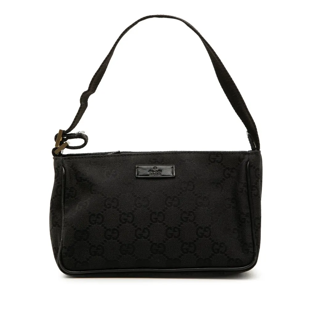 Gucci GG Canvas Handbag Black Canvas Very good - Front View