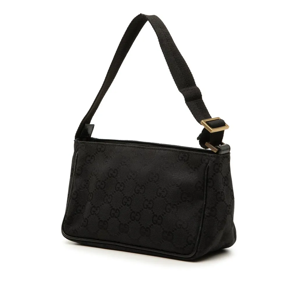 Gucci GG Canvas Handbag Black Canvas Very good - Back View