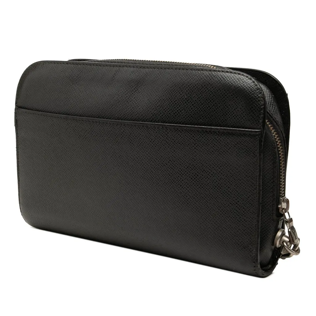 Louis Vuitton Taiga Pochette Baikal Black Leather Good - Back View