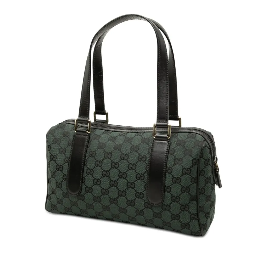 Gucci GG Canvas Charmy Boston Bag Green Very good - Back View