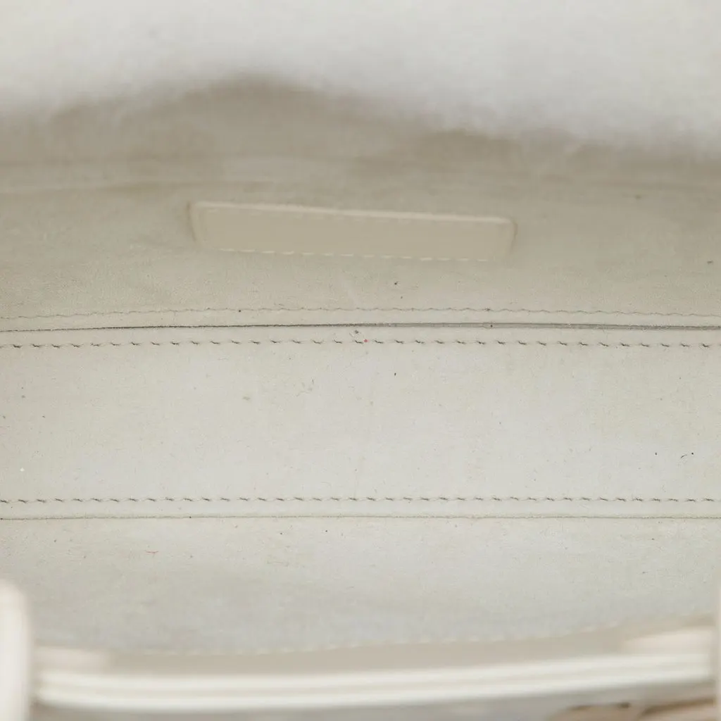Dior Medium Calfskin Cannage Diamond Lady D Joy White Leather Very good - Model View