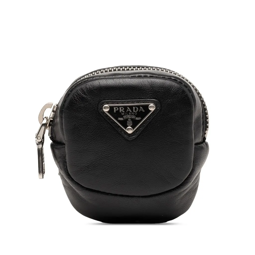 Prada Mini Leather Arm Pouch Black Leather Very good - Front View