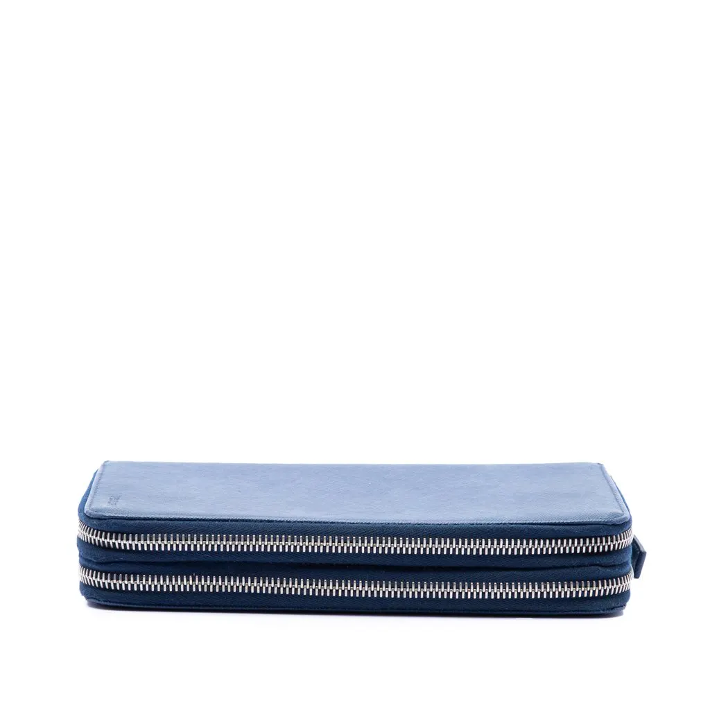 Prada Saffiano Double Zip Long Wallet Blue Leather Very good - Inside View