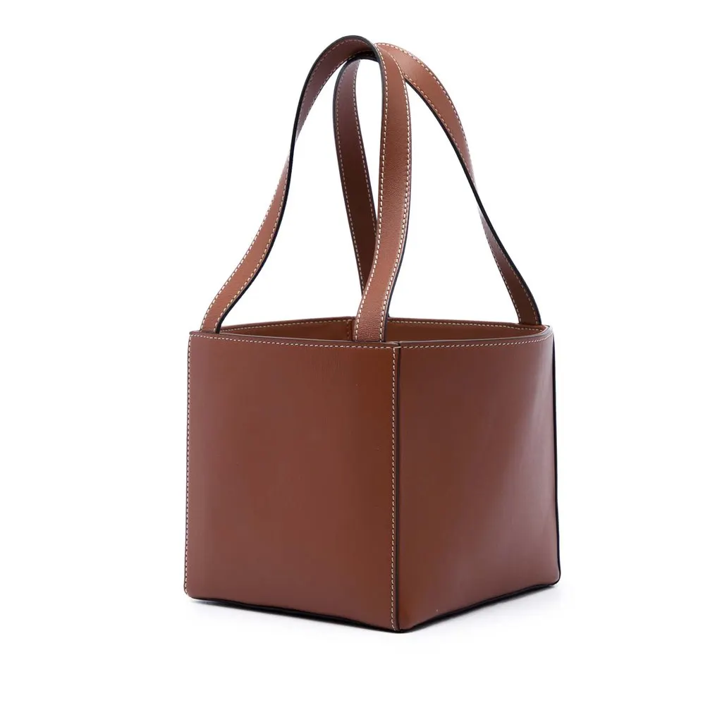 Celine Calfskin Cuir Triomphe Cube Handbag Brown Leather Very good - Back View