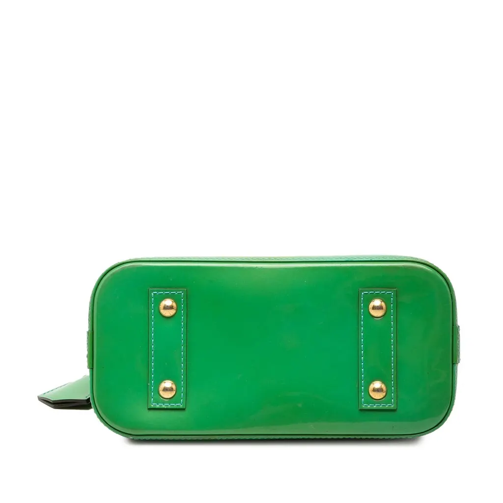 Louis Vuitton Monogram Vernis Alma BB Green Leather Good - Inside View
