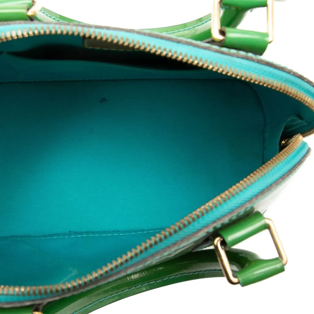 Louis Vuitton Monogram Vernis Alma BB Green Leather Good - Model View