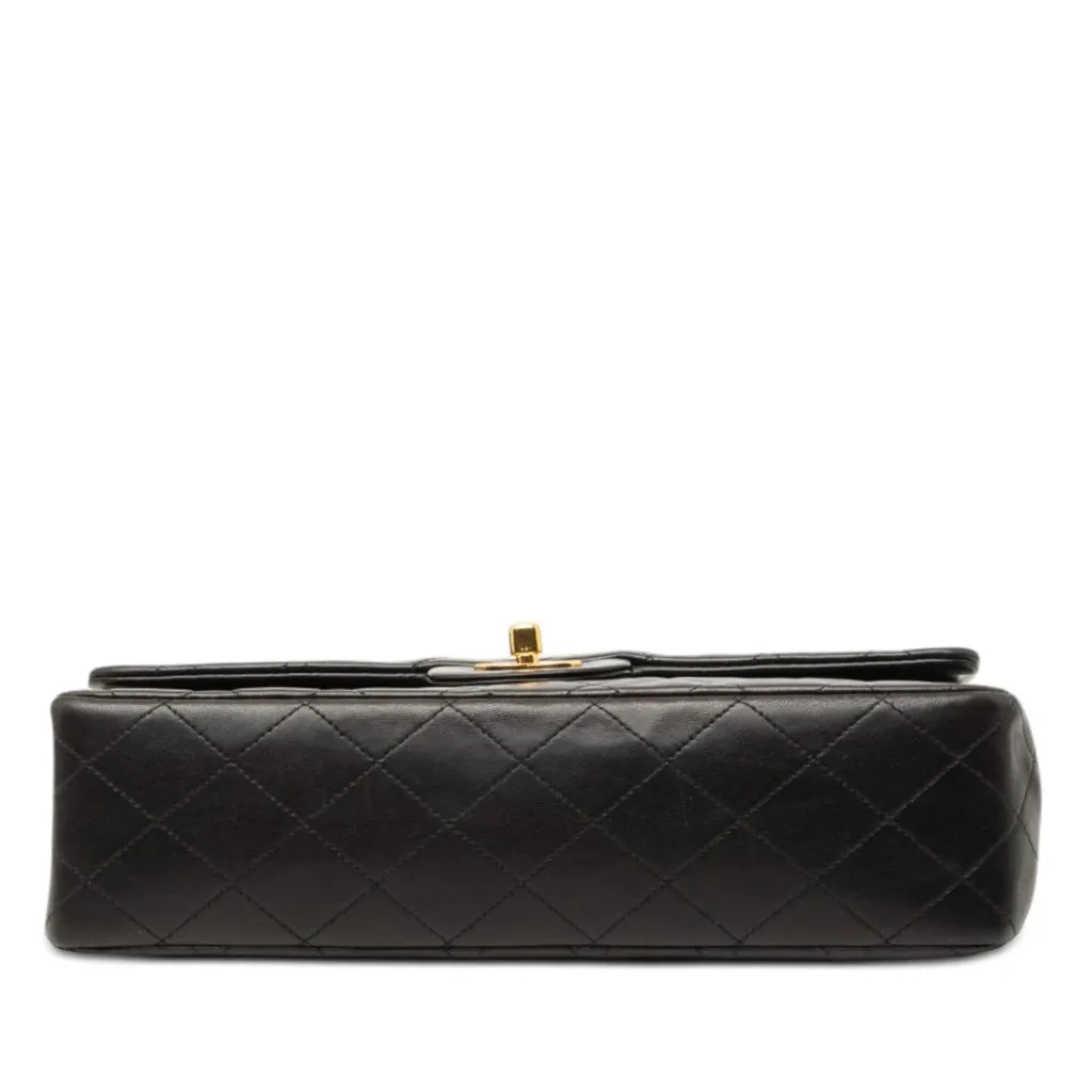 Chanel Medium Classic Lambskin Double Flap Black Leather Very good - Inside View