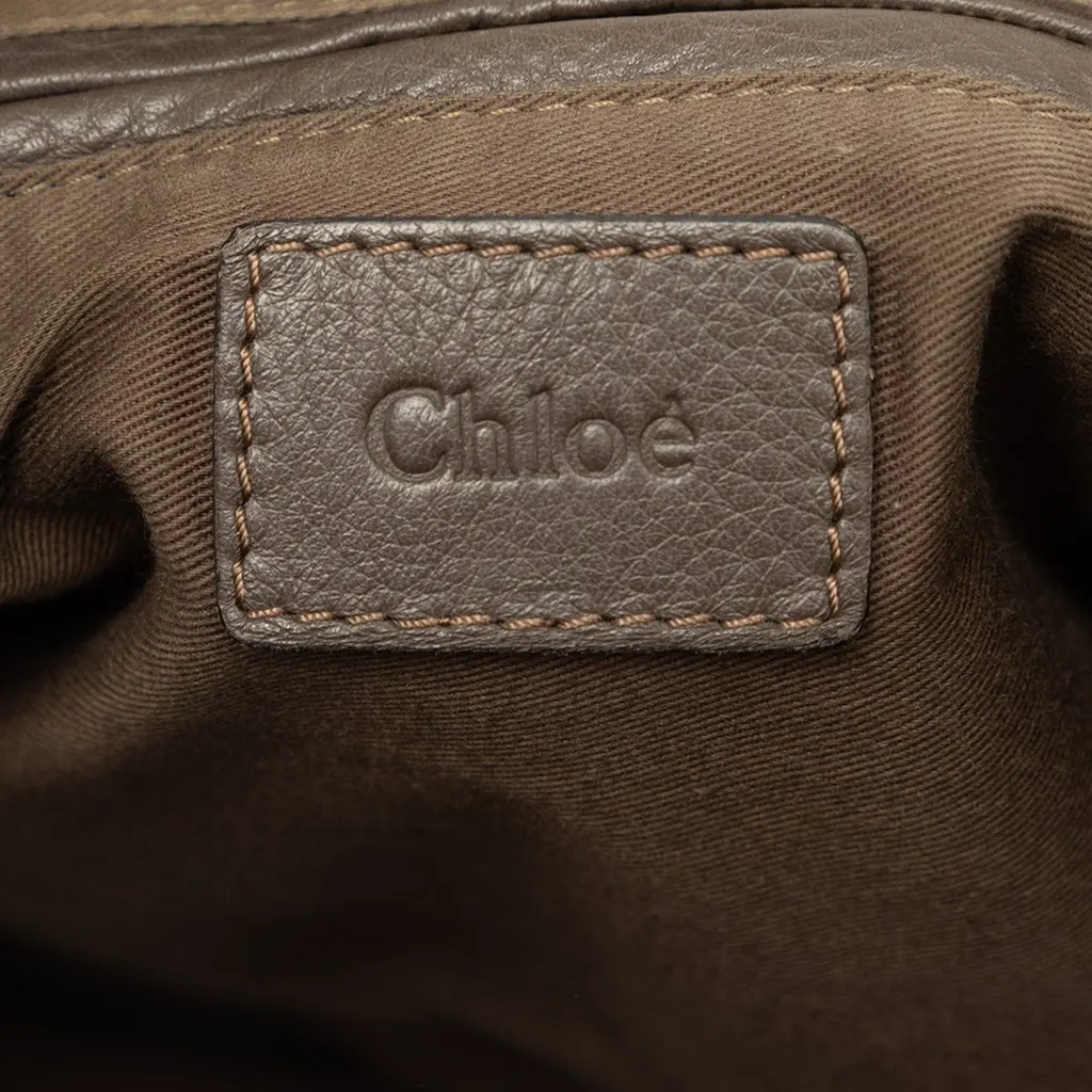 Chloé Medium Pebbled Calfskin Marcie Satchel Brown Leather Good - Box View