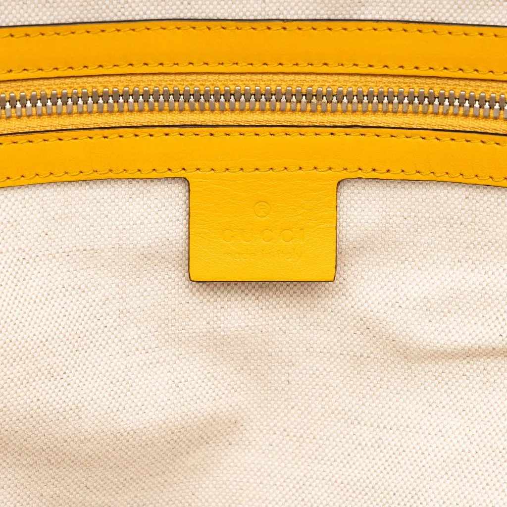 Gucci GG Embossed Perforated Calfskin Backpack Yellow Leather Good - Box View