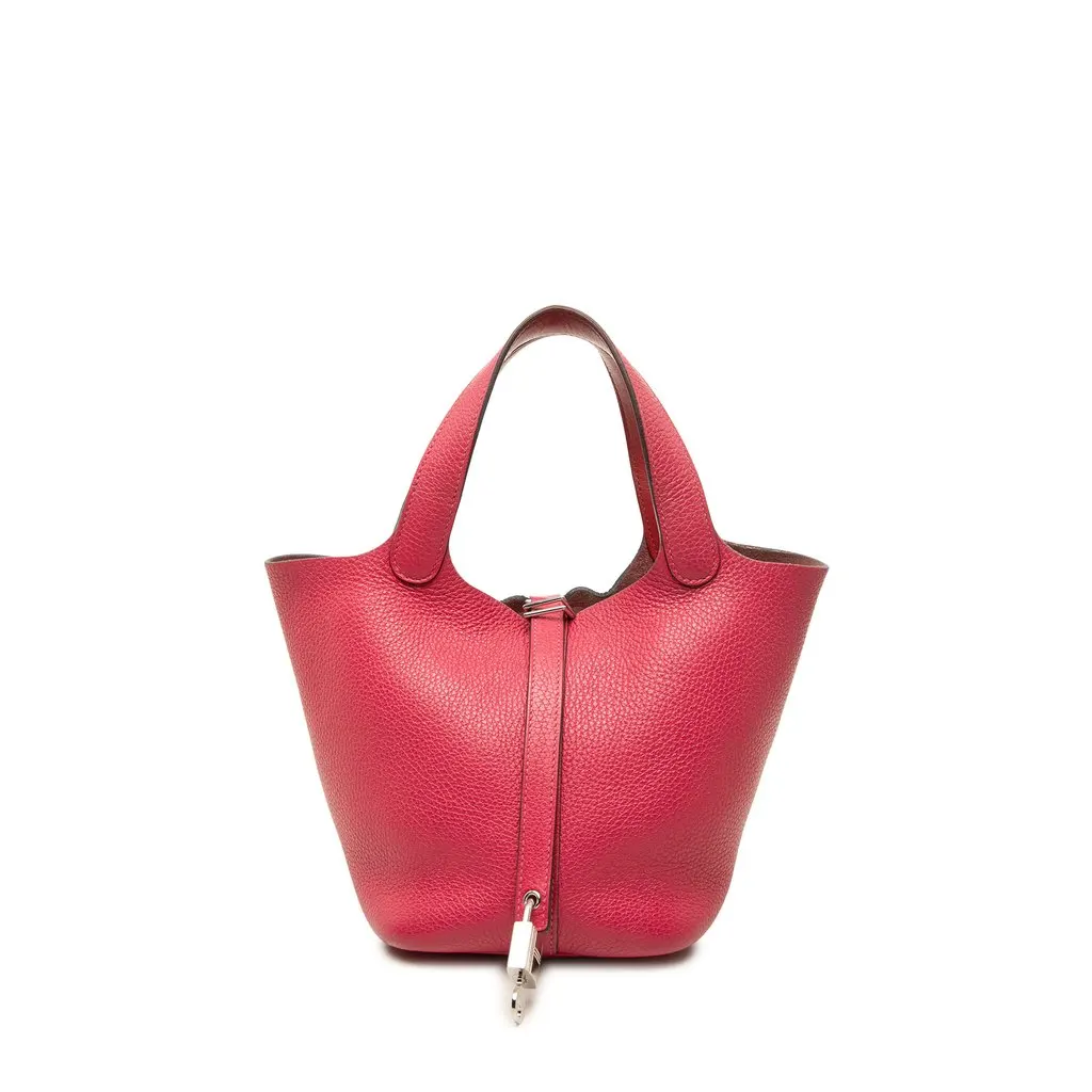 Hermès Clemence Picotin Lock 18 Pink Leather Very good - Front View
