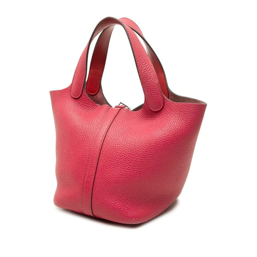 Hermès Clemence Picotin Lock 18 Pink Leather Very good - Back View