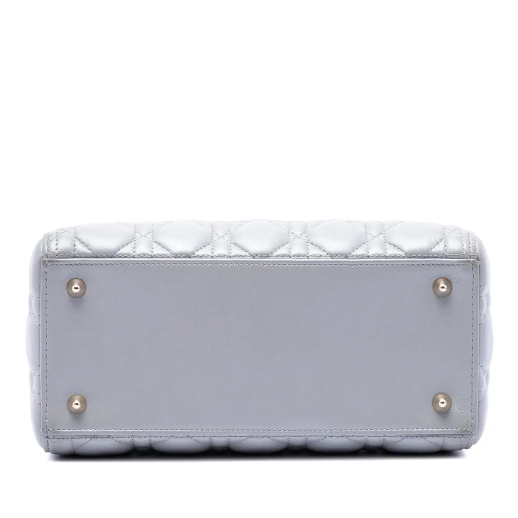 Dior Medium Pearlescent Lambskin Cannage Lady Dior MultiColor Leather Very good - Inside View